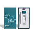 Dog fecal sample collection kit with packaging on a white background