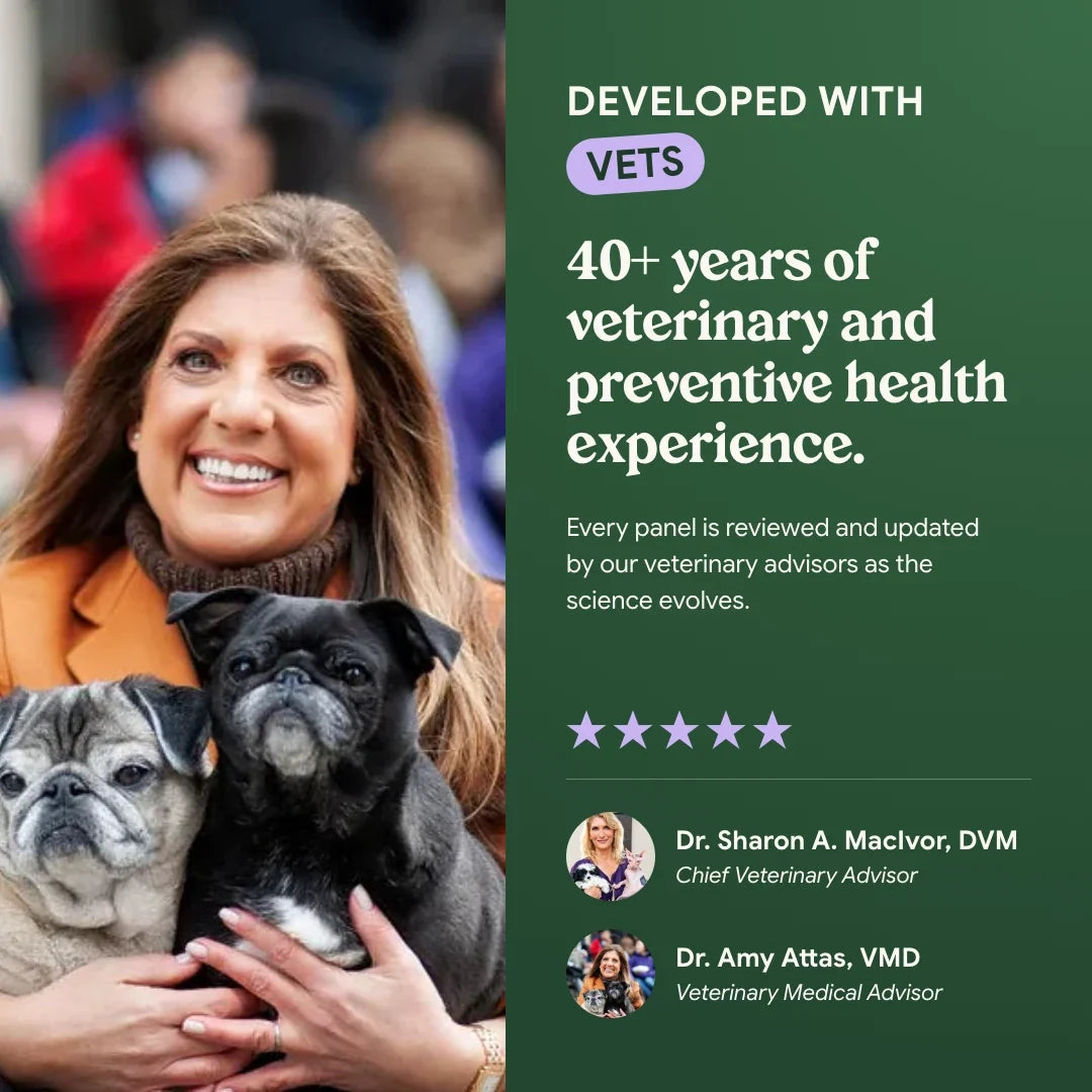 Developed with veterinarians: Dr. Sharon MacIvor and Dr. Amy Attas